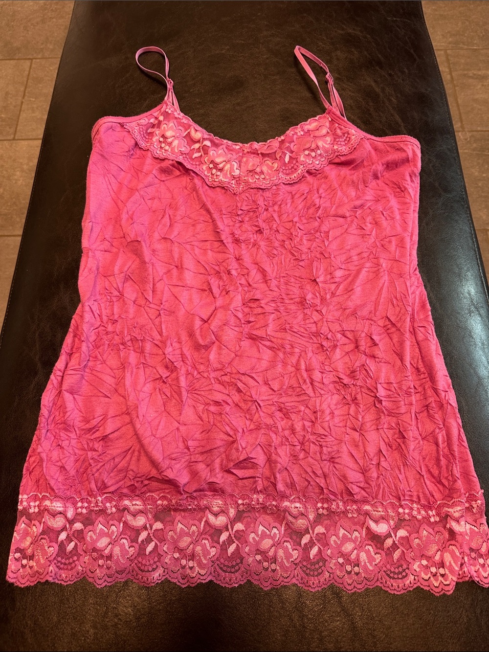Maurices Hot Pink Lace-Trim Camisole Slip